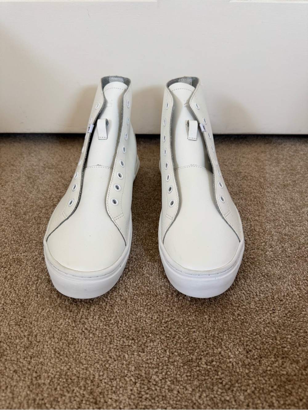 Minimal White High-Top Sneakers men 9.5 and women 11